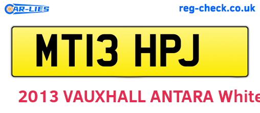 MT13HPJ are the vehicle registration plates.