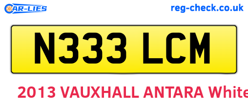 N333LCM are the vehicle registration plates.