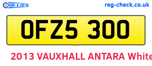 OFZ5300 are the vehicle registration plates.