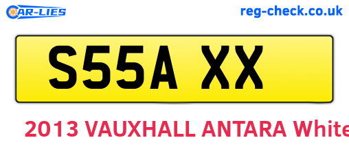 S55AXX are the vehicle registration plates.