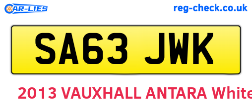 SA63JWK are the vehicle registration plates.
