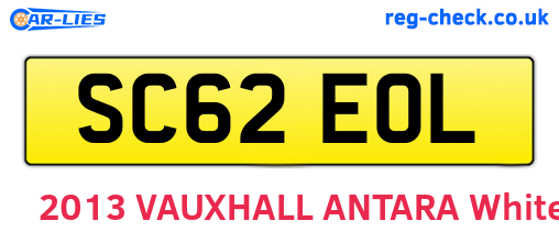 SC62EOL are the vehicle registration plates.