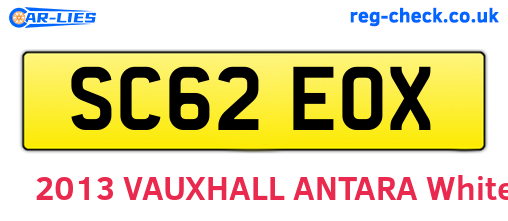 SC62EOX are the vehicle registration plates.
