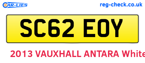 SC62EOY are the vehicle registration plates.