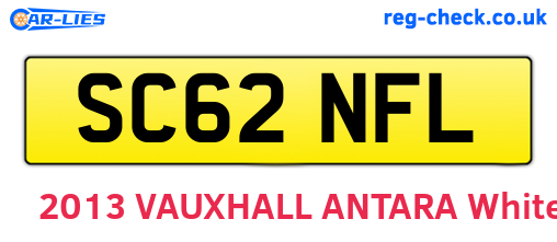 SC62NFL are the vehicle registration plates.