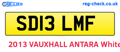 SD13LMF are the vehicle registration plates.