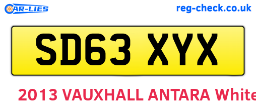 SD63XYX are the vehicle registration plates.