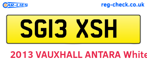 SG13XSH are the vehicle registration plates.