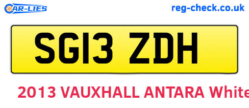 SG13ZDH are the vehicle registration plates.