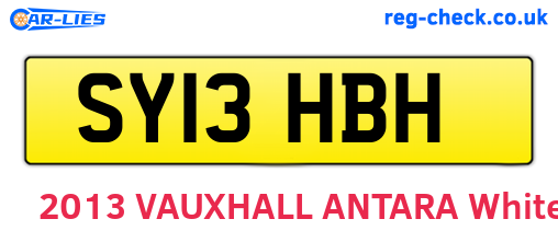 SY13HBH are the vehicle registration plates.