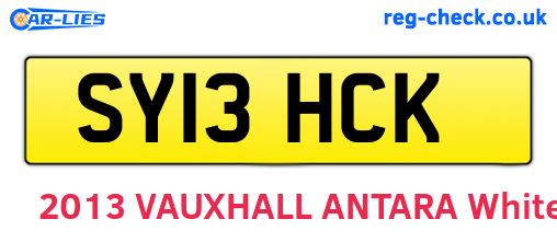 SY13HCK are the vehicle registration plates.
