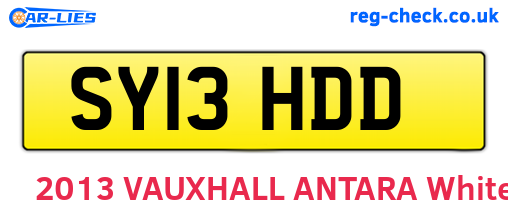SY13HDD are the vehicle registration plates.