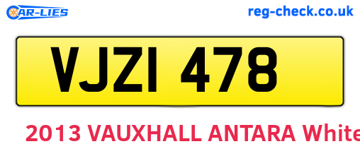 VJZ1478 are the vehicle registration plates.