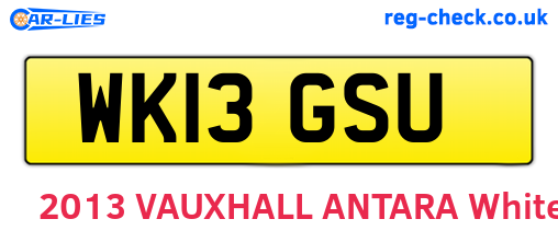 WK13GSU are the vehicle registration plates.