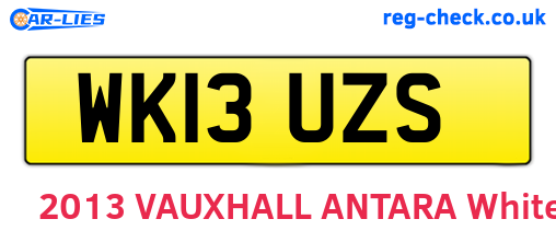 WK13UZS are the vehicle registration plates.
