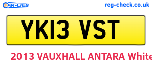 YK13VST are the vehicle registration plates.