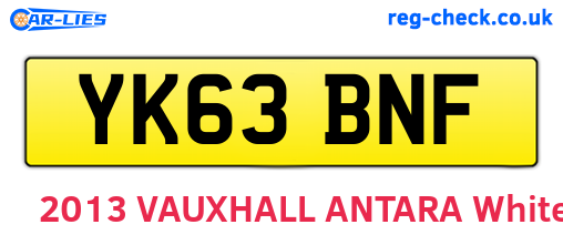 YK63BNF are the vehicle registration plates.