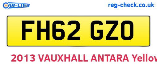 FH62GZO are the vehicle registration plates.