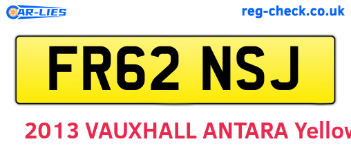FR62NSJ are the vehicle registration plates.