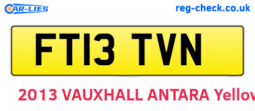 FT13TVN are the vehicle registration plates.
