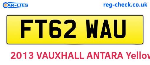 FT62WAU are the vehicle registration plates.