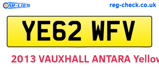 YE62WFV are the vehicle registration plates.