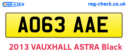AO63AAE are the vehicle registration plates.