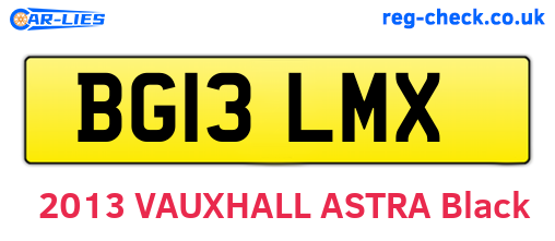BG13LMX are the vehicle registration plates.