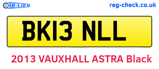 BK13NLL are the vehicle registration plates.