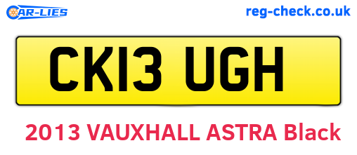 CK13UGH are the vehicle registration plates.