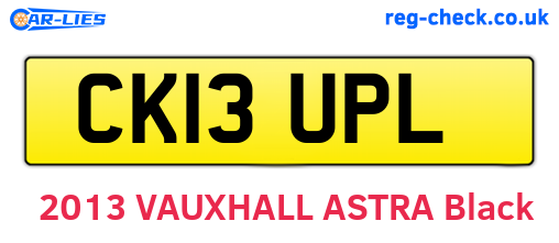CK13UPL are the vehicle registration plates.