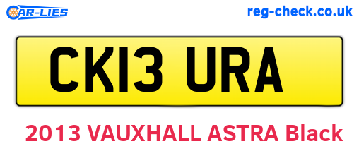 CK13URA are the vehicle registration plates.