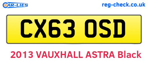 CX63OSD are the vehicle registration plates.