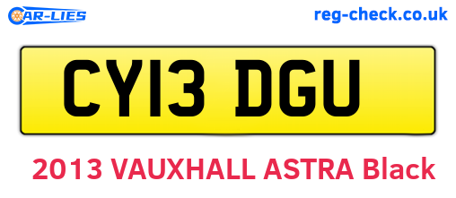 CY13DGU are the vehicle registration plates.