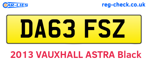 DA63FSZ are the vehicle registration plates.