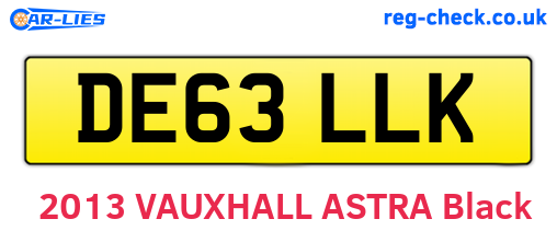 DE63LLK are the vehicle registration plates.