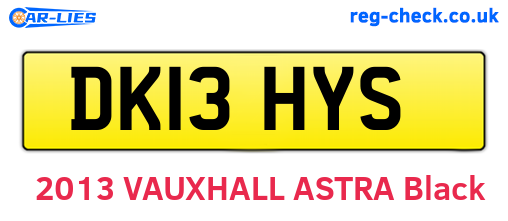 DK13HYS are the vehicle registration plates.