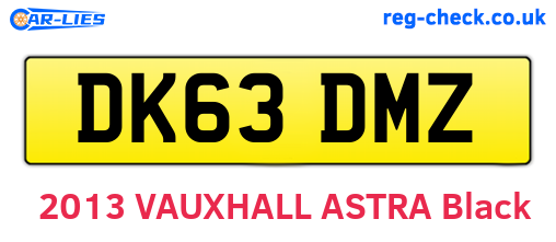 DK63DMZ are the vehicle registration plates.