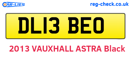 DL13BEO are the vehicle registration plates.