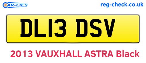 DL13DSV are the vehicle registration plates.