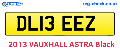 DL13EEZ are the vehicle registration plates.