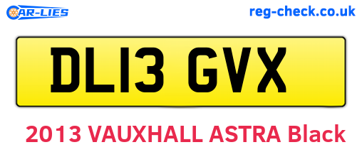 DL13GVX are the vehicle registration plates.