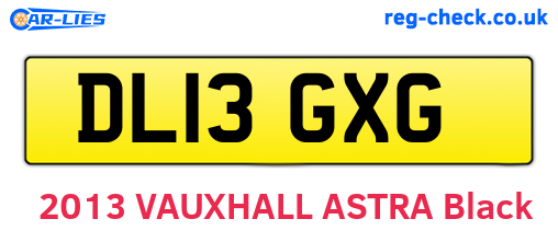 DL13GXG are the vehicle registration plates.