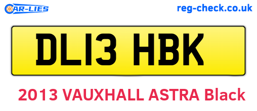DL13HBK are the vehicle registration plates.