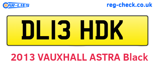 DL13HDK are the vehicle registration plates.