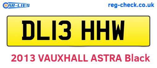 DL13HHW are the vehicle registration plates.