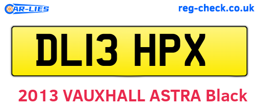 DL13HPX are the vehicle registration plates.