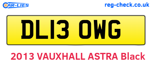 DL13OWG are the vehicle registration plates.