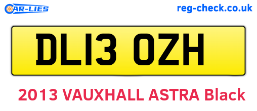 DL13OZH are the vehicle registration plates.