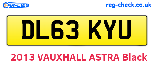 DL63KYU are the vehicle registration plates.